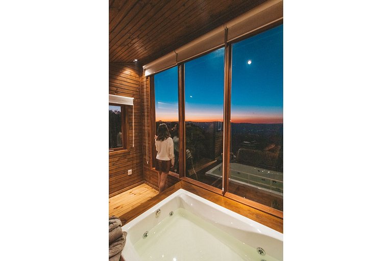 Cabana Xaxim com jacuzzi e vista espetacular