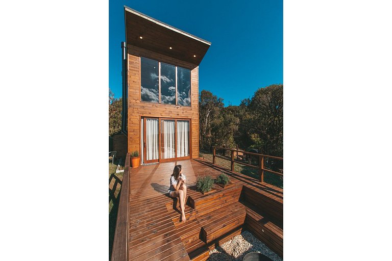 Cabana Xaxim com jacuzzi e vista espetacular