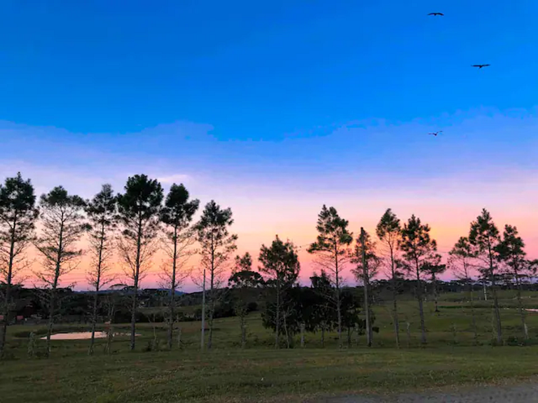 Cabana Texas com jacuzzi e pôr do sol