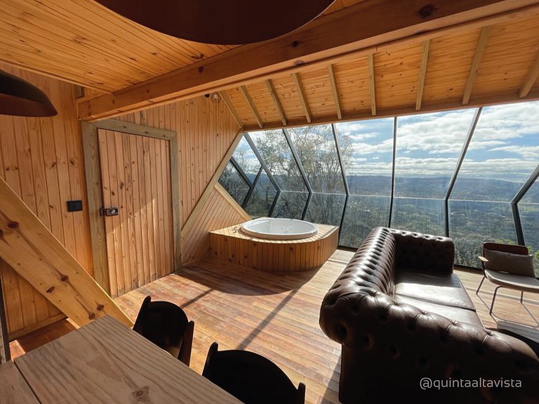 Cabana Texas com jacuzzi e pôr do sol
