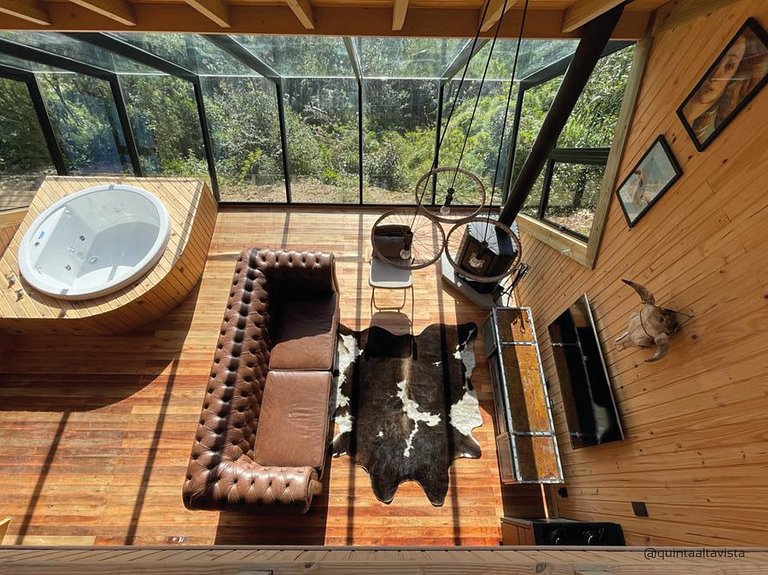 Cabana Texas com jacuzzi e pôr do sol