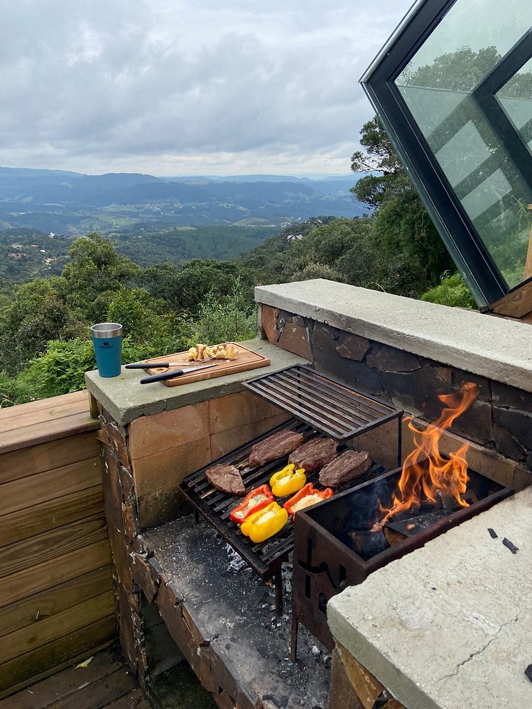 Cabana Texas com jacuzzi e pôr do sol